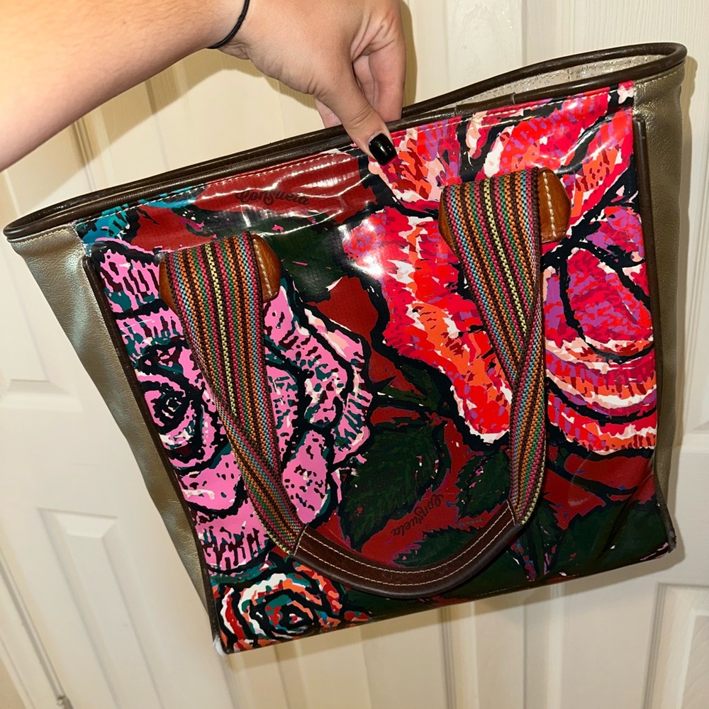 Consuela Pink and Red Artistic Tote Bag